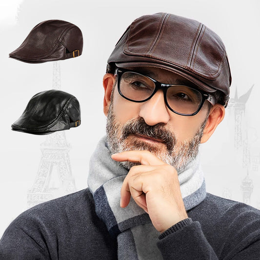 Newsboy Leather Hats for Men