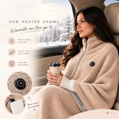 🔥50 % DE RÉDUCTION ! ❄️ Restez au chaud tout l'hiver — Châle chauffant électrique portable