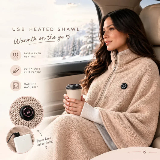🔥50 % DE RÉDUCTION ! ❄️ Restez au chaud tout l'hiver — Châle chauffant électrique portable