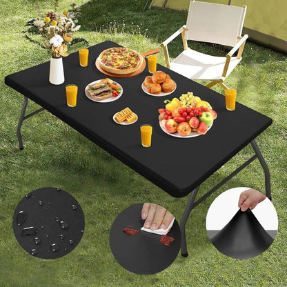 🎨🍽️ Tablecloth extensible – Enfilez-la en un clin d’œil, finition lisse sans pli, disponible en plusieurs couleurs, la solution chic pour cacher les tables abîmées et sublimer vos réceptions 💫💎