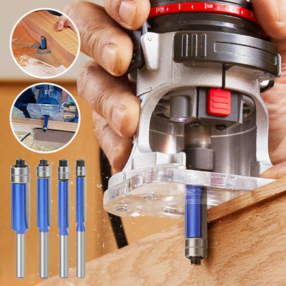 🛠️⚙️ PROMO FLASH : 50% DE RÉDUCTION ! Fraise à Affleurer en Carbure avec Double Roulement à Billes, Queue 1/4" & Revêtement Nano Bleu for des Coupes Nettes et un Affleurage Précis sur tous vos Projets ✨