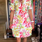 Robe à Manches Courtes avec Imprimé Floral