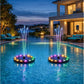 🌊Fontaine Solaire, Jeu d'Eau Solaire avec Illumination Nocturne et Lumières LED Colorées