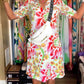 Robe à Manches Courtes avec Imprimé Floral