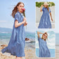 ⏳Réductions temporaires Super-Économies ⏳👗Robe chemisier long rayé col V pour femme
