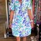 Robe à Manches Courtes avec Imprimé Floral