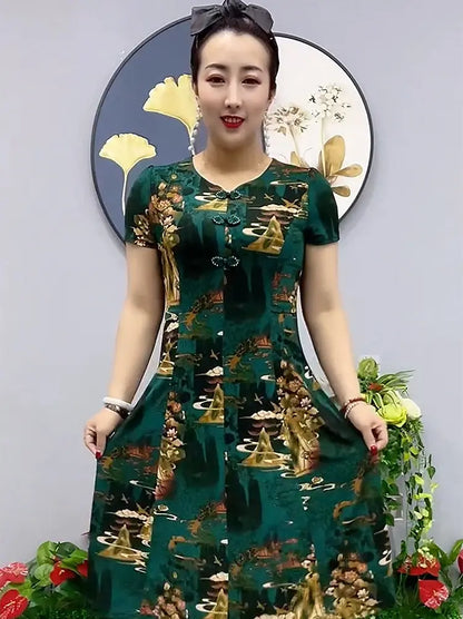 Robe longue amincissante en mousseline de soie pour l'été