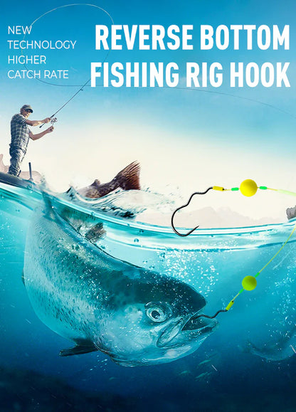 🎣⚡ Montage de fond inversé à double hameçon ! La version améliorée augmente le taux de ferrage de 50 % – dites adieu aux accrocs ! 🎣