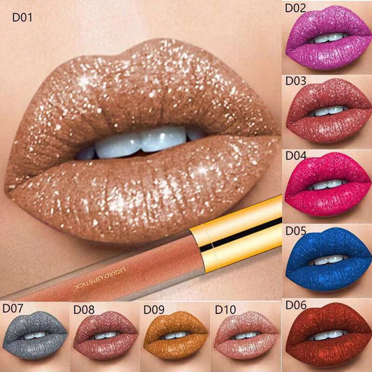 📢📢49 % de réduction !!!⏰Rouge à lèvres liquide pailleté métallisé Diamond💫