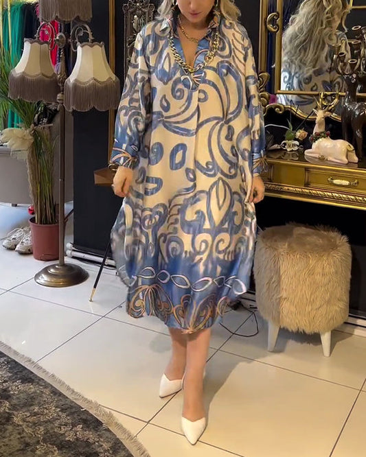 Robe imprimée lâche et élégante