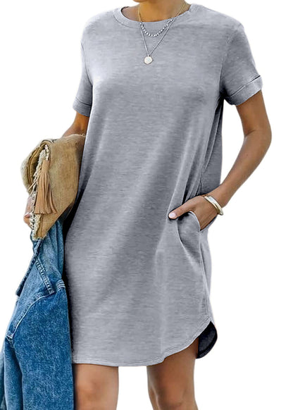💝Robe t-shirt décontractée à manches courtes pour femme