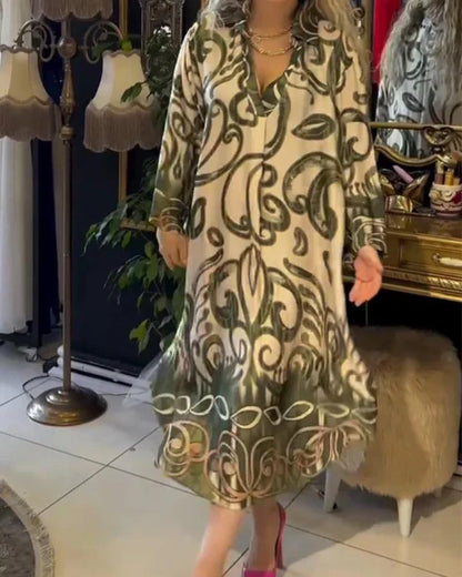 Robe imprimée lâche et élégante