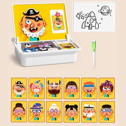 ⏳ 50% DE RÉDUCTION ! 🔥 Boîte à puzzle magnétique pour enfants avec jeu et planche à dessi