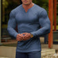 V-NECK LONG-SLEEVED SPORTS T-SHIRT