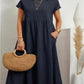 💝Robe ample sans manches en coton, de couleur unie, avec poche