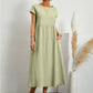 💝Robe ample sans manches en coton, de couleur unie, avec poche