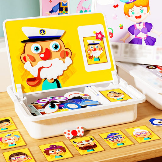 ⏳ 50% DE RÉDUCTION ! 🔥 Boîte à puzzle magnétique pour enfants avec jeu et planche à dessi