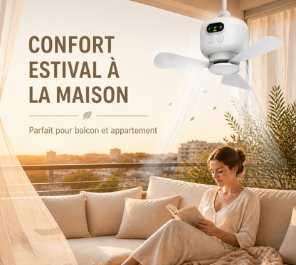 🏭 Direct usine 🚀 Livraison à domicile💨Ventilateur de plafond portable 2-en-1 (avec éclairage LED)