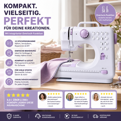 🧵 50% DE RÉDUCTION ! 🛍️ Mini Machine à Coudre – 12 Points – Robuste & Compacte for Maison