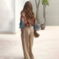 Ensemble 2 pièces - Haut Imprimé et Pantalon à Jambes Larges