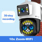 Caméra de Surveillance HD à Vision Nocturne Double Écran