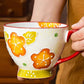 Tasse en Céramique sous-émaillée Embossée et Peinte à La Main
