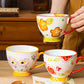 Tasse en Céramique sous-émaillée Embossée et Peinte à La Main