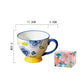 Tasse en Céramique sous-émaillée Embossée et Peinte à La Main