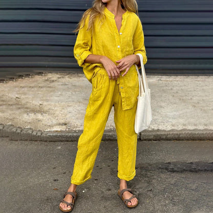 Ensemble 2 Pièces pour Femmes - Chemise et Pantalon Oversize