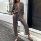 Ensemble 2 Pièces pour Femmes - Chemise et Pantalon Oversize