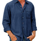 🔥Mens Denim Long Sleeve Button Down Shirt