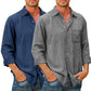 🔥Mens Denim Long Sleeve Button Down Shirt