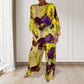 Aquarement élégant à imprimé floral costume de 2 pièces lâches pour les femmes de taille plus