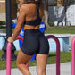 Short de Yoga à Taille Haute en Jacquard à Bulles