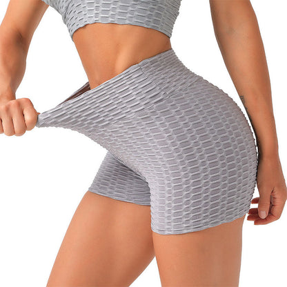 Short de Yoga à Taille Haute en Jacquard à Bulles