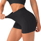 Short de Yoga à Taille Haute en Jacquard à Bulles