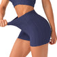 Short de Yoga à Taille Haute en Jacquard à Bulles