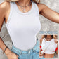 Débardeur côtelé avec soutien-gorge à étagère pour femme