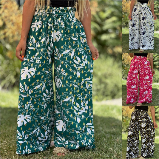 Pantalon à jambes larges imprimé pour femmes