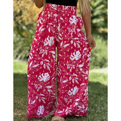 Pantalon à jambes larges imprimé pour femmes