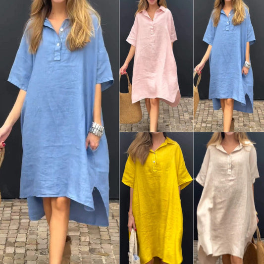 Robe Longue à Chemise Surdimensionnée avec Poche