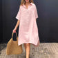 Robe Longue à Chemise Surdimensionnée avec Poche