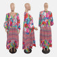 Robe Longue Imprimée à Fleurs avec Col en V