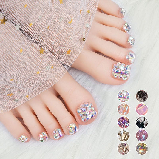 Kit Délicat de Faux Ongles d'Orteils Brillants