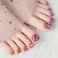 Kit Délicat de Faux Ongles d'Orteils Brillants