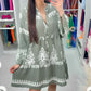 Robe Babydoll à Boutons et Col en V