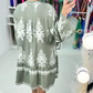 Robe Babydoll à Boutons et Col en V