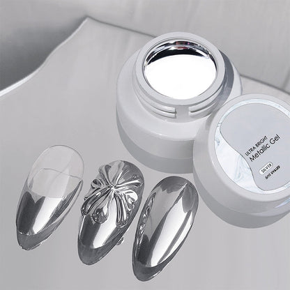 Gel de Peinture Argenté Métallisé pour Ongles