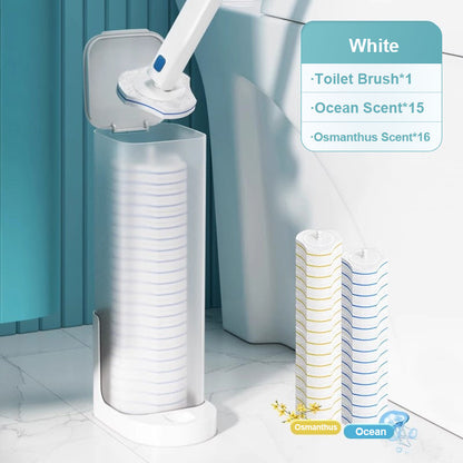 Brosse de Toilette Jetable avec Têtes de Rechange