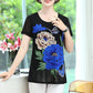 T-shirt Élégant en Mousseline à Manches Courtes à Imprimé Floral pour Femmes